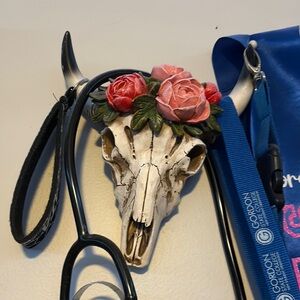 Decorative Skull with Pink Roses